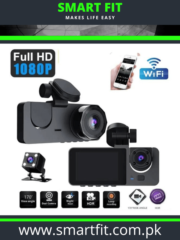 Y15 3-CHANNELS WIFI DASH CAM 1080P HD NIGHT VISION REVERSE CAMERA WITH PARKING MONITOR
